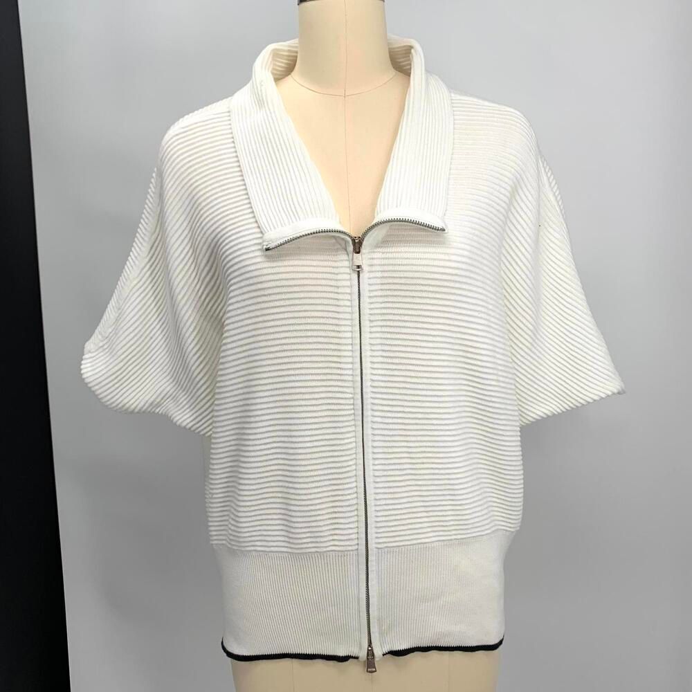 WORTH 100% cotton white cardigan sweater top sz s
